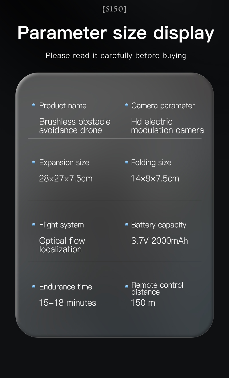 YLRC-S150-WiFi-FPV-mit-8K-720P-ESC-HD-Dual-Kamera-360deg-Infrarot-Hindernisvermeidung-Optischer-Flus-1987180-15